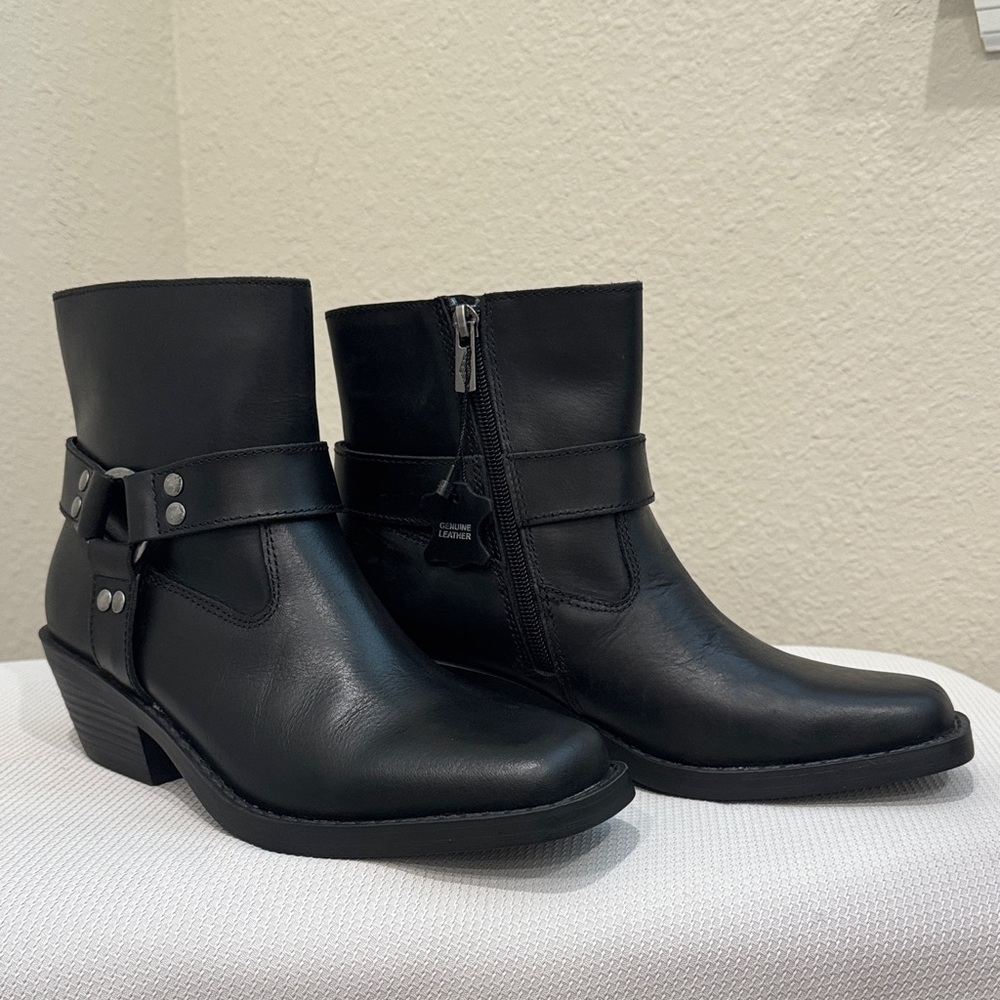 Sun + Stone Black Ankle Booties NEW